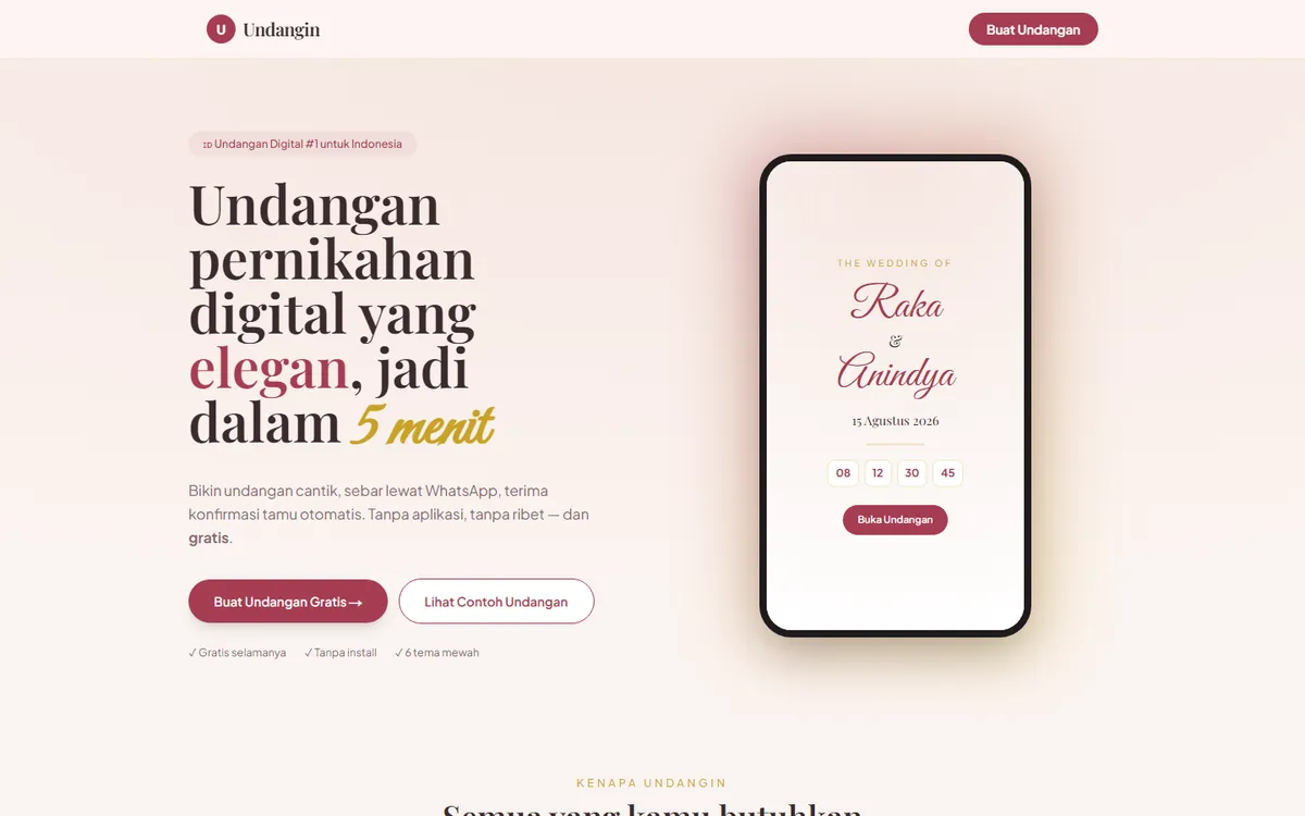 Undangin, digital wedding invitations